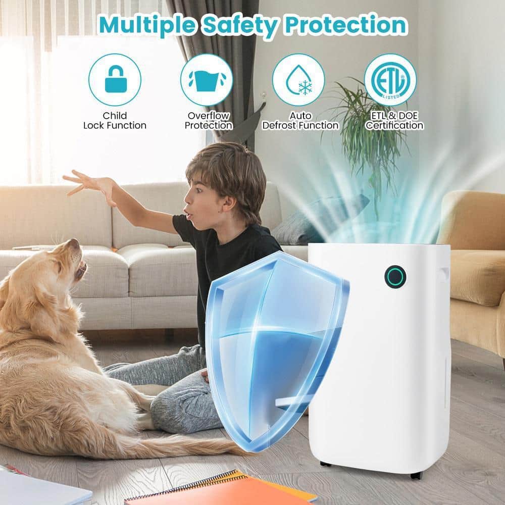HONGGE 73 pt. 4500 sq. ft. Dehumidifier with 5 Modes and 3-Color Indicator Light-White (3)