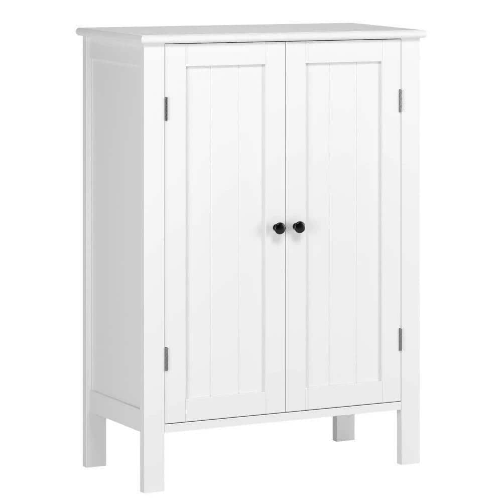 Dracelo 22.8 in. W x 11 in. D x 31.5 in. H White Linen Cabinet with Doors and Shelves (1)