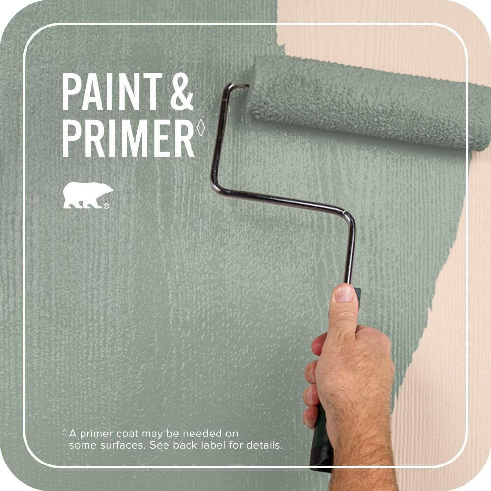 BEHR PREMIUM PLUS 1 gal. #MQ6-17 Green Trellis Satin Enamel Exterior Paint & Primer (3)
