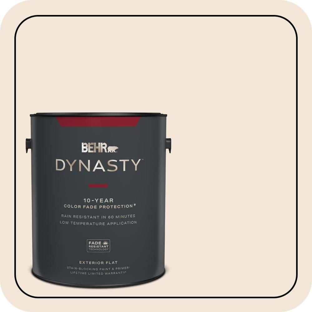 BEHR DYNASTY 1 gal. #PPU3-04 Ballet White Flat Exterior Stain-Blocking Paint & Primer