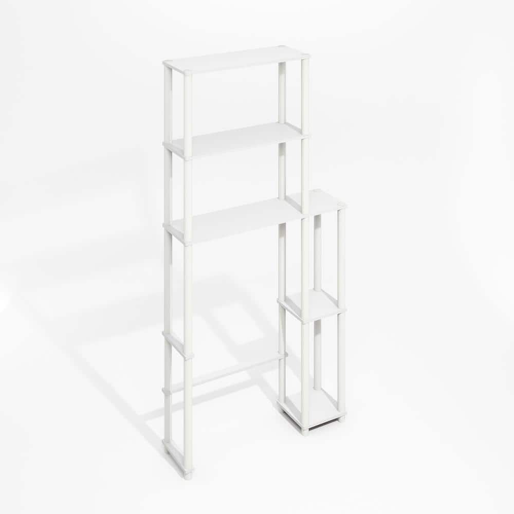 Furinno Turn-N-Tube 31.1 in. W x 65.1 in. H x 9 in. D Plain White/White Over The Toilet Storage (1)