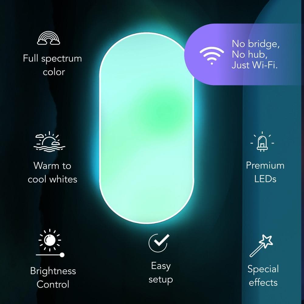 LIFX 26 in. Oval Capsule Smart White Multi-Color WiFi Selectable LED Flush Mount Ceiling Light Works Alexa/Hey Google/HomeKit (3)