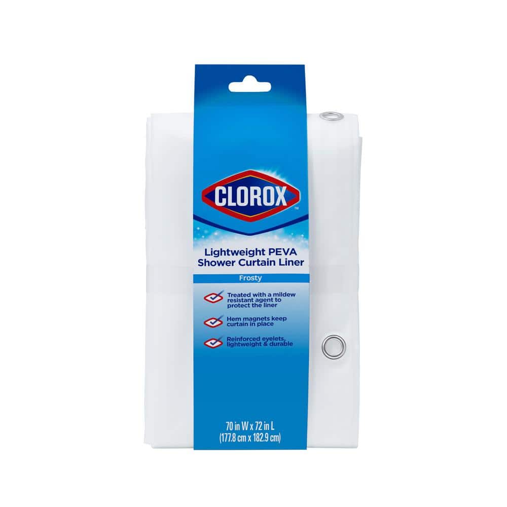 Clorox 70 in. W x 72 in. L White 4G PEVA Shower Curtain Liner