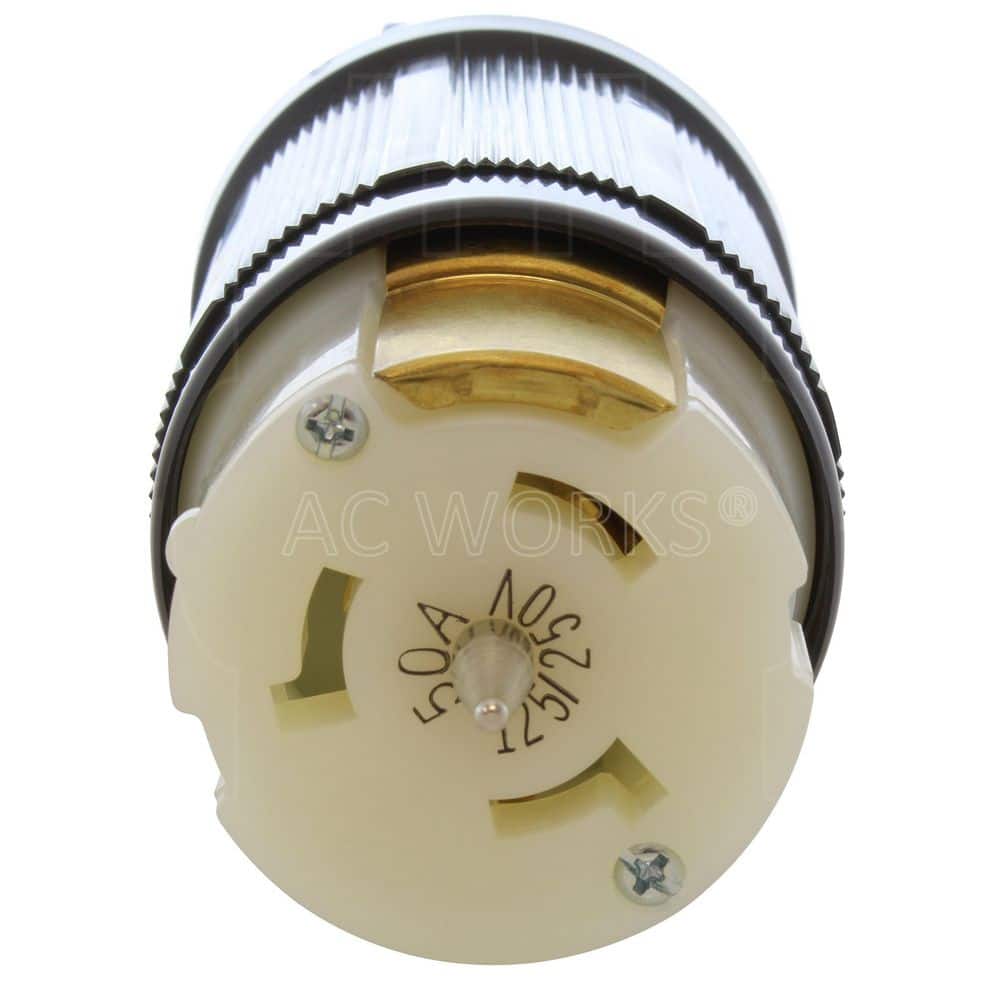 AC WORKS California Standard CS6364 50A 125/250V 4-Prong Locking Female Connector (3)