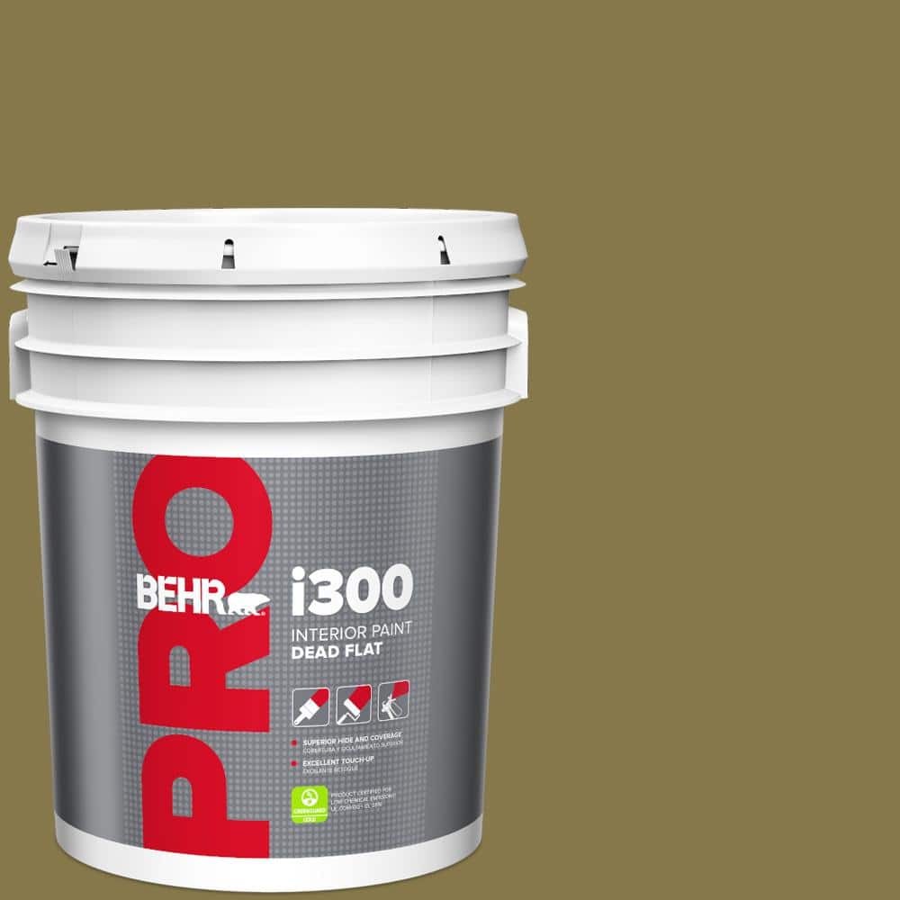 BEHR PRO 5 gal. #M330-7 Green Tea Leaf Dead Flat Interior Paint
