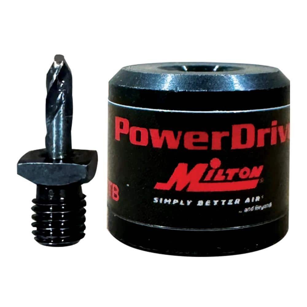 Milton Industries, Inc. PowerDrive 1/4 in. Drive Ratchet Drill Socket Adapter with 1/8 in. Threaded Stub Drill Bit (1)
