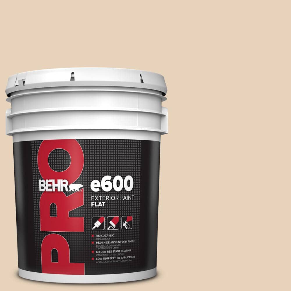 BEHR PRO 5 gal. #ECC-53-1 Mown Hay Flat Exterior Paint