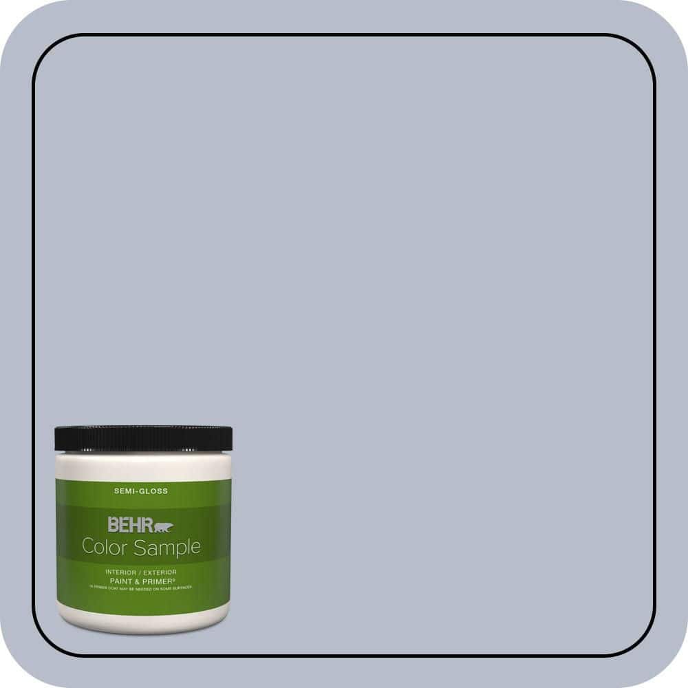 BEHR PREMIUM PLUS 8 oz. #610F-4 Silver Service Semi-Gloss Interior/Exterior Paint & Primer Color Sample