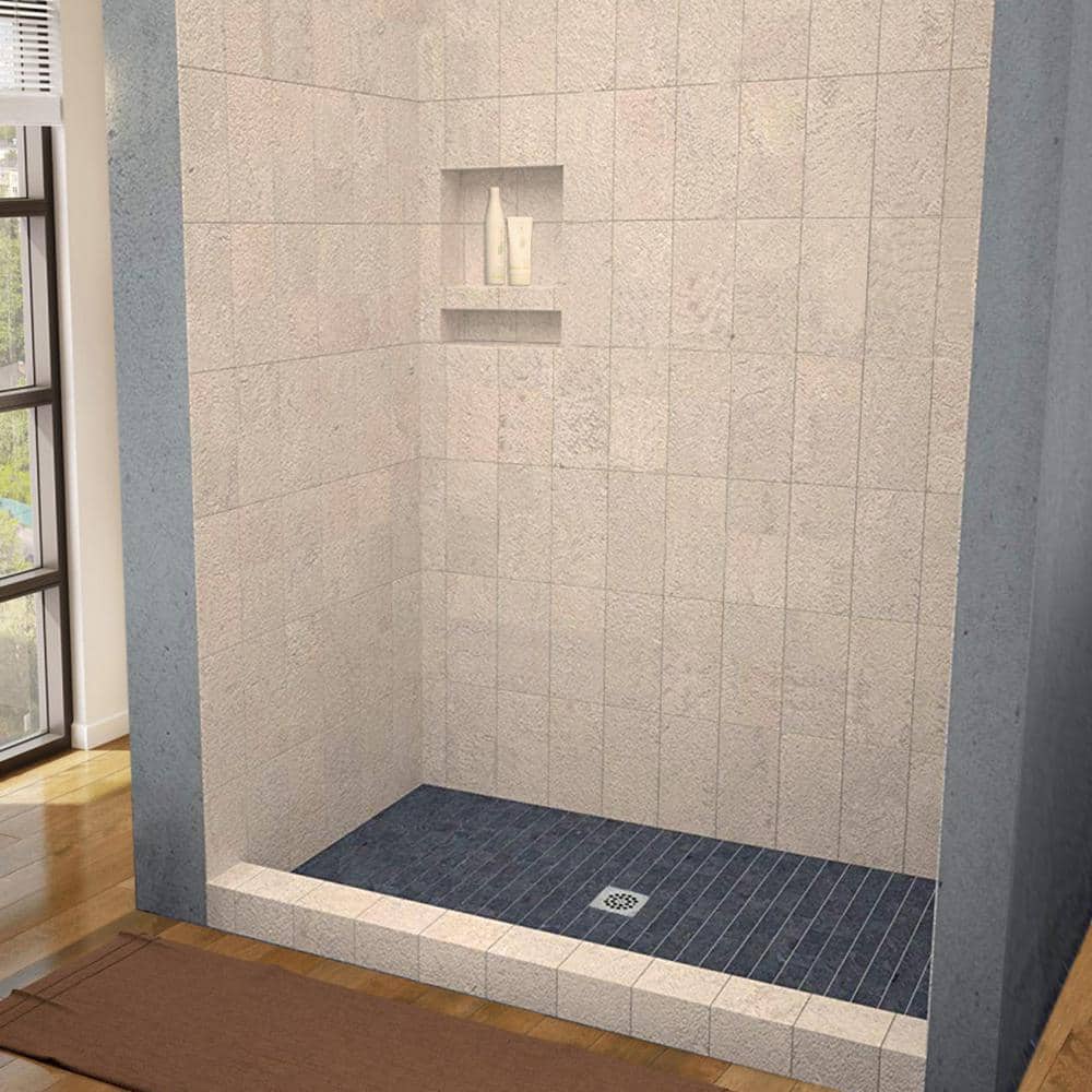 WOODBRIDGE 48 in. L 36 in. W Alcove Tileable Shower Pan Base with Drain Black (2)