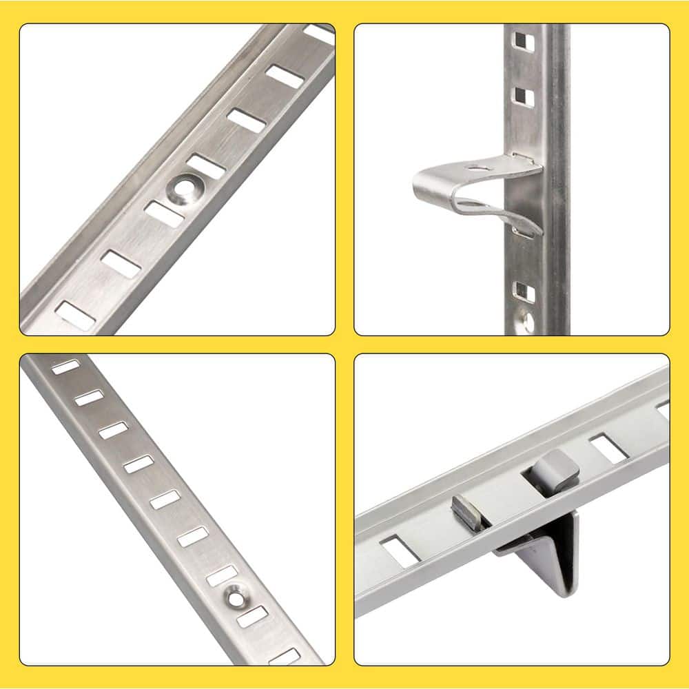 Wudkey Adjustable Shelf Bracket 40 in. 8-Pack, Shelf Pilaster Strips, Shelf Rail, Shelf Track for Cabinet Closet Organization (3)