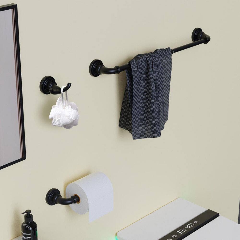 Satico 5-Piece Adjustable Stainless Steel Bath Hardware Set with Toilet Paper Holder and Mounting Hardware (4)