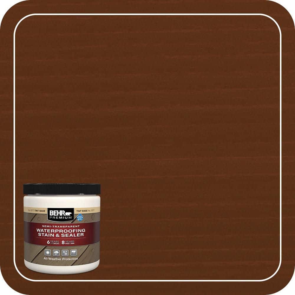 BEHR PREMIUM 8 oz. #ST-117 Russet Semi-Transparent Waterproofing Exterior Wood Stain and Sealer Sample (1)