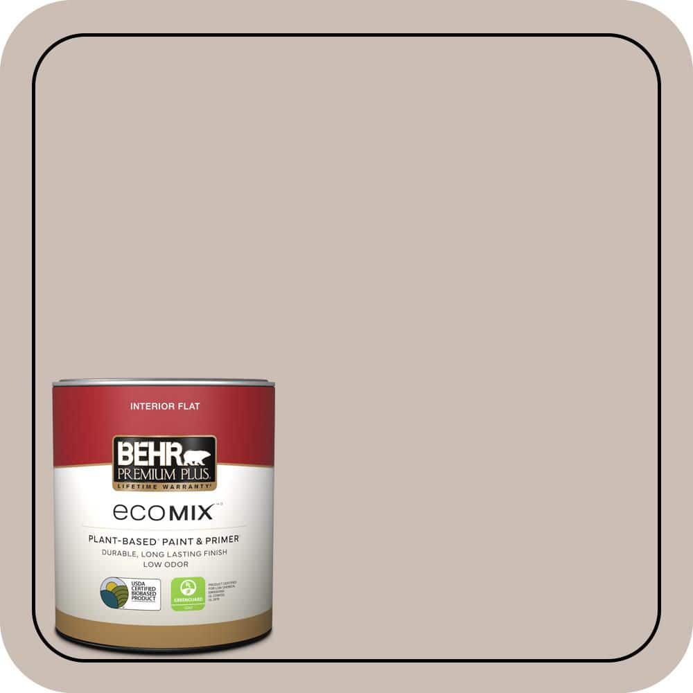 BEHR PREMIUM PLUS 1 qt. #N180-3 Race Track Flat EcoMix Plant-Based Interior Paint & Primer (1)
