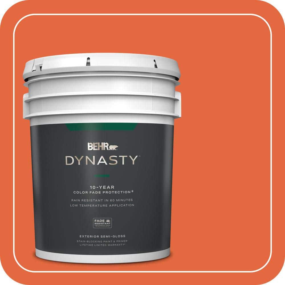 BEHR DYNASTY 5 gal. #P190-6 Emergency Zone Semi-Gloss Exterior Stain-Blocking Paint & Primer