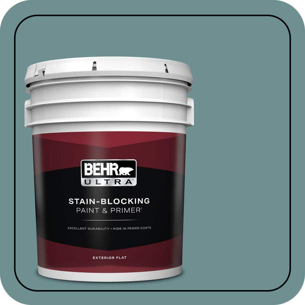 BEHR ULTRA 5 gal. #500F-6 Hallowed Hush Flat Exterior Paint & Primer