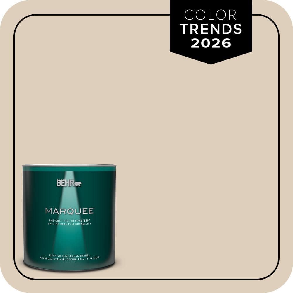 BEHR MARQUEE 1 qt. #MQ3-11 Dainty Lace One-Coat Hide Semi-Gloss Enamel Interior Paint & Primer