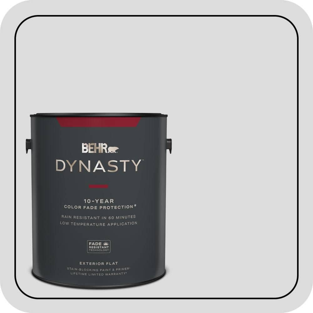BEHR DYNASTY 1 gal. #N530-1 Pixel White Flat Exterior Stain-Blocking Paint & Primer