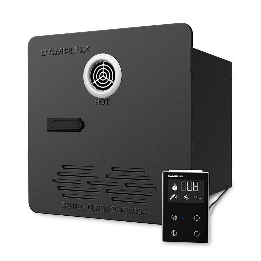 CAMPLUX Pro 10 65,000 BTU Max 3.9 GPM RV Propane Tankless Water Heater with Door and 2-Years Warranty, Black (1)