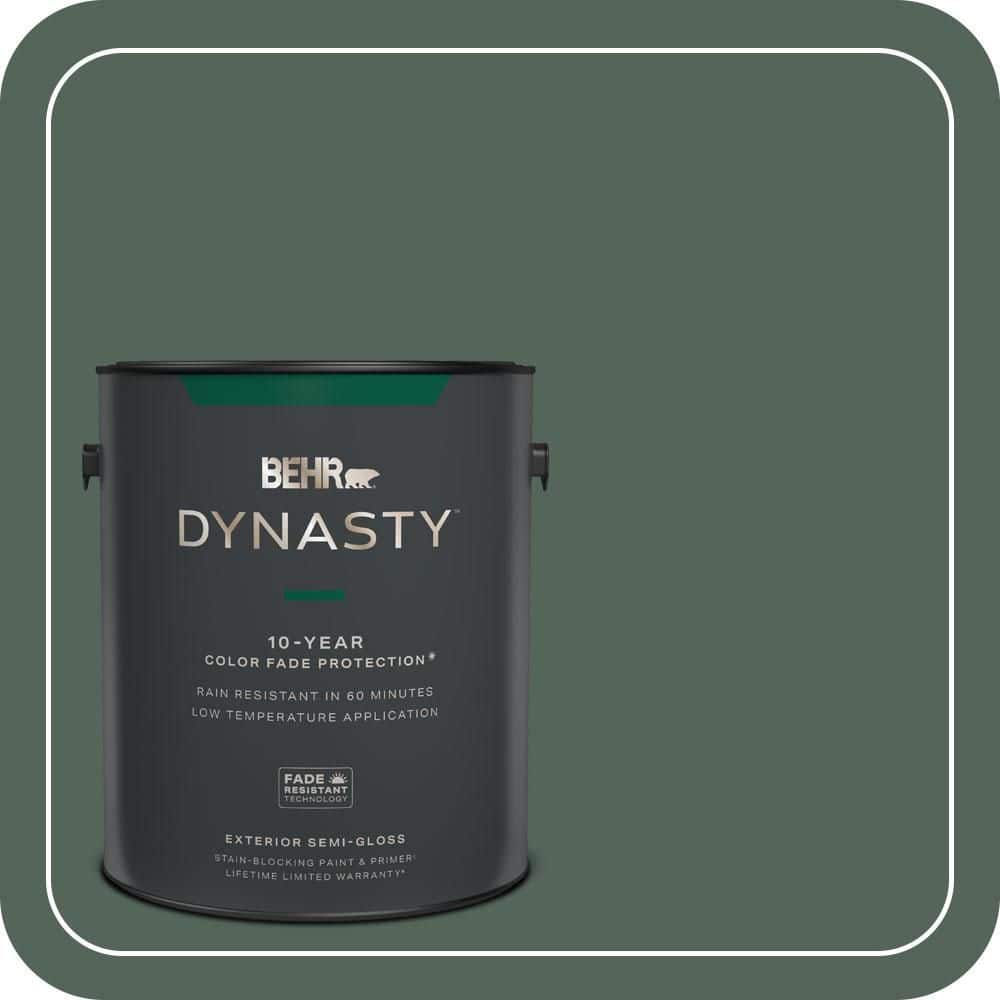 BEHR DYNASTY 1 gal. #460F-6 Medieval Forest Semi-Gloss Exterior Stain-Blocking Paint & Primer