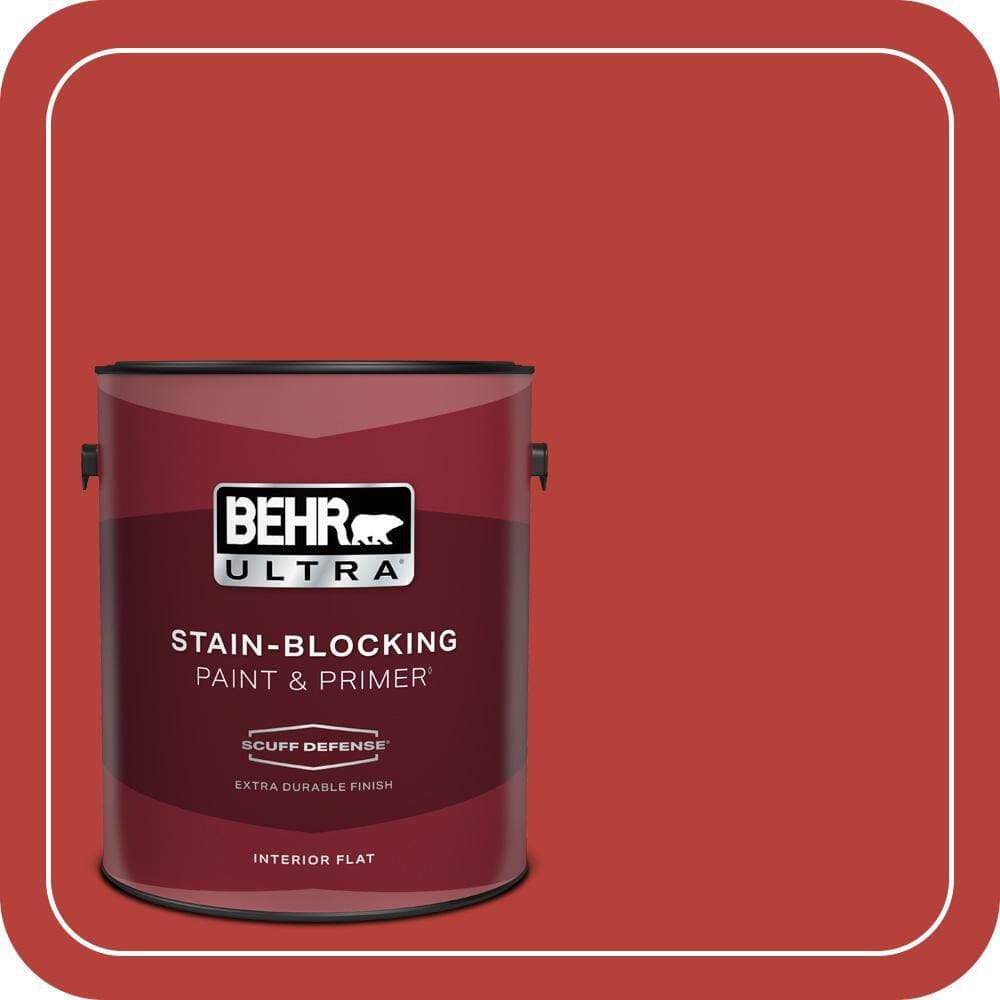 BEHR ULTRA 1 gal. #PMD-85 Crimson Silk Extra Durable Flat Interior Paint & Primer (1)