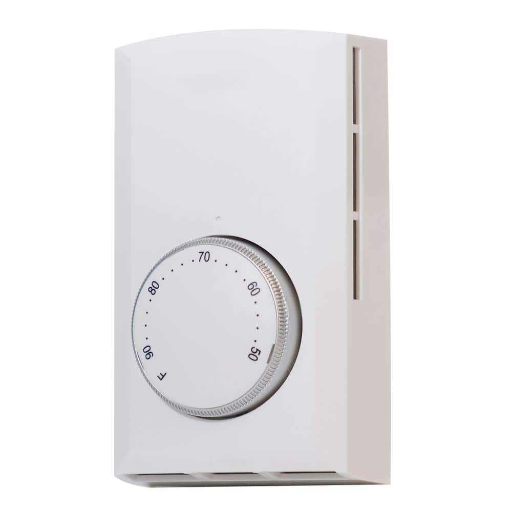 Cadet Single-pole 22 Amp Line Voltage 120/240/208-volt Mechanical Wall-mount Non-programmable Thermostat in White
