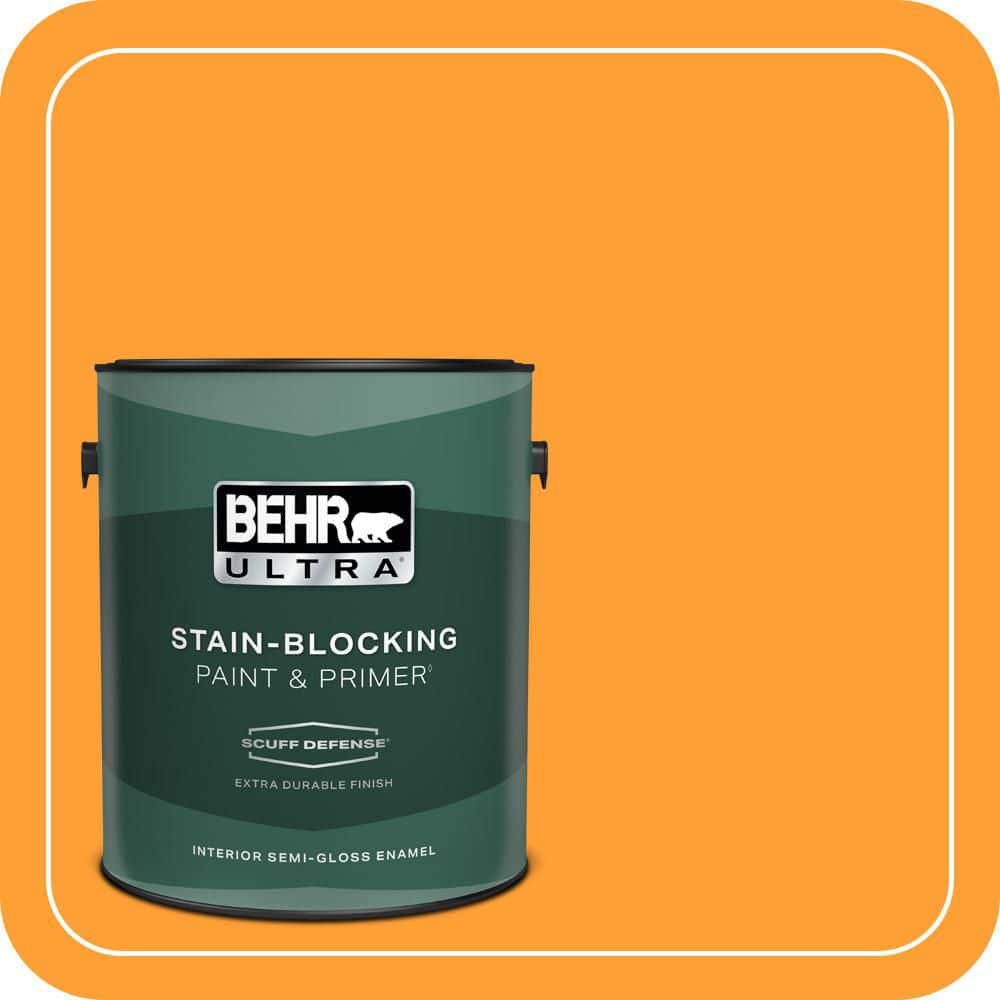 BEHR ULTRA 1 gal. #P250-7 Blazing Bonfire Extra Durable Semi-Gloss Enamel Interior Paint & Primer