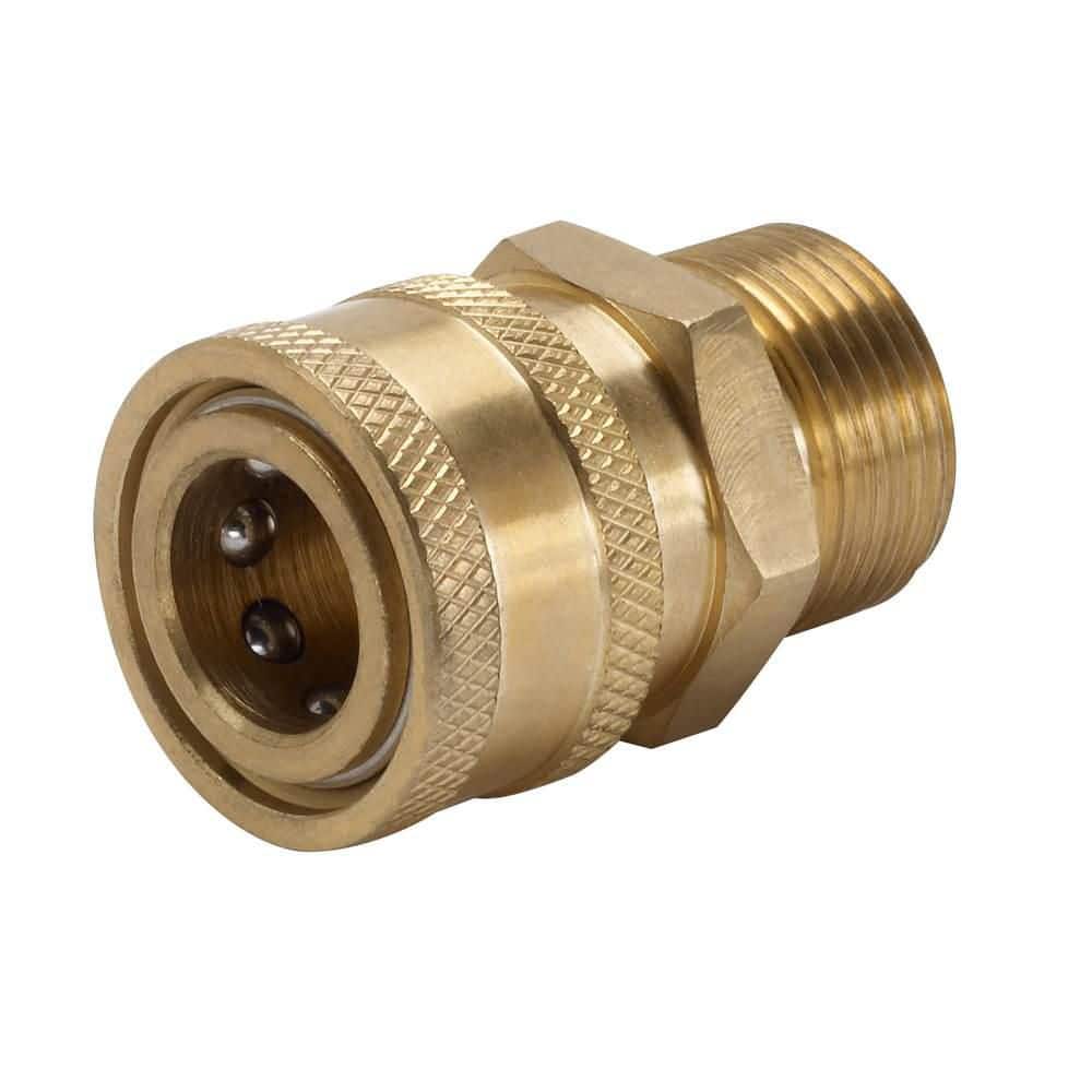 RYOBI 3/8 in. Female Quick-Connect x Male M22 Coupler for Most Gas and Electric Pressure Washer Brands Up to 4000 PSI