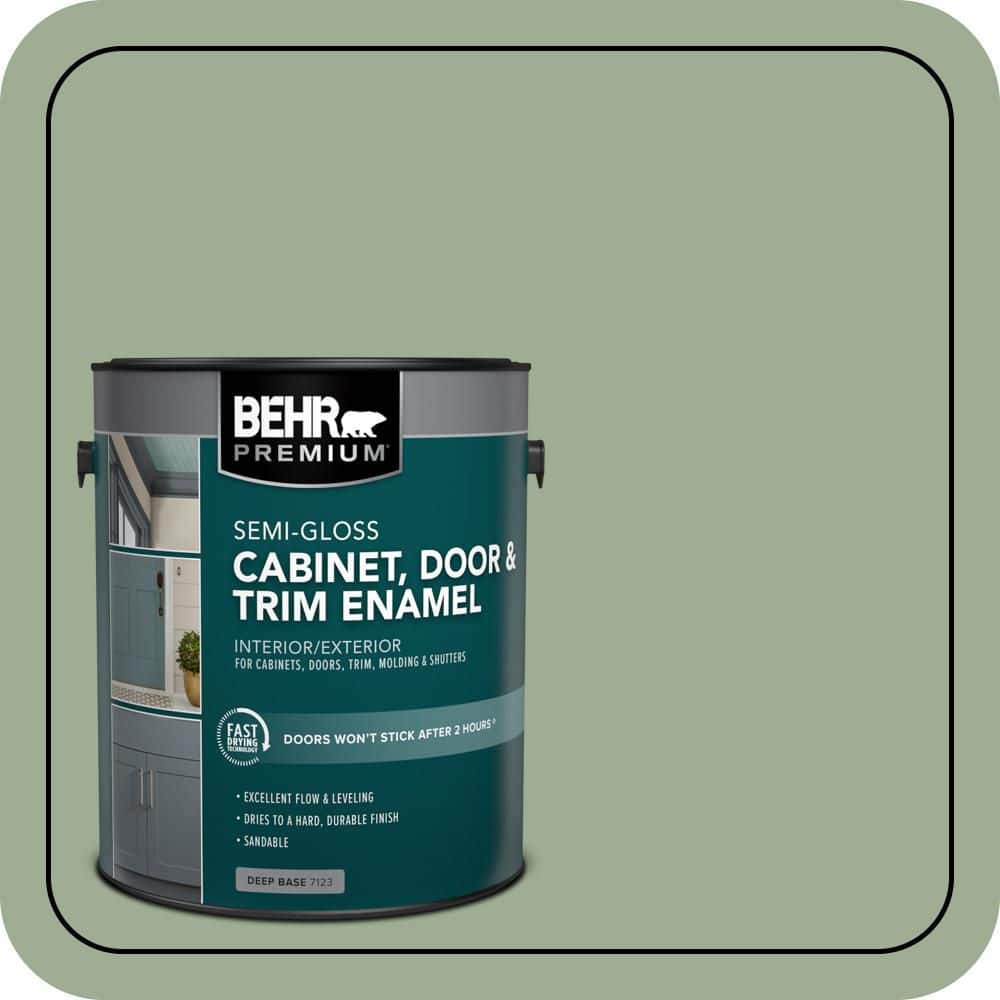 BEHR PREMIUM 1 gal. #S390-4 Roof Top Garden Semi-Gloss Enamel Interior/Exterior Cabinet, Door & Trim Paint