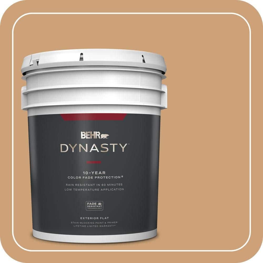 BEHR DYNASTY 5 gal. #PPU4-16 Kenya Flat Exterior Stain-Blocking Paint & Primer