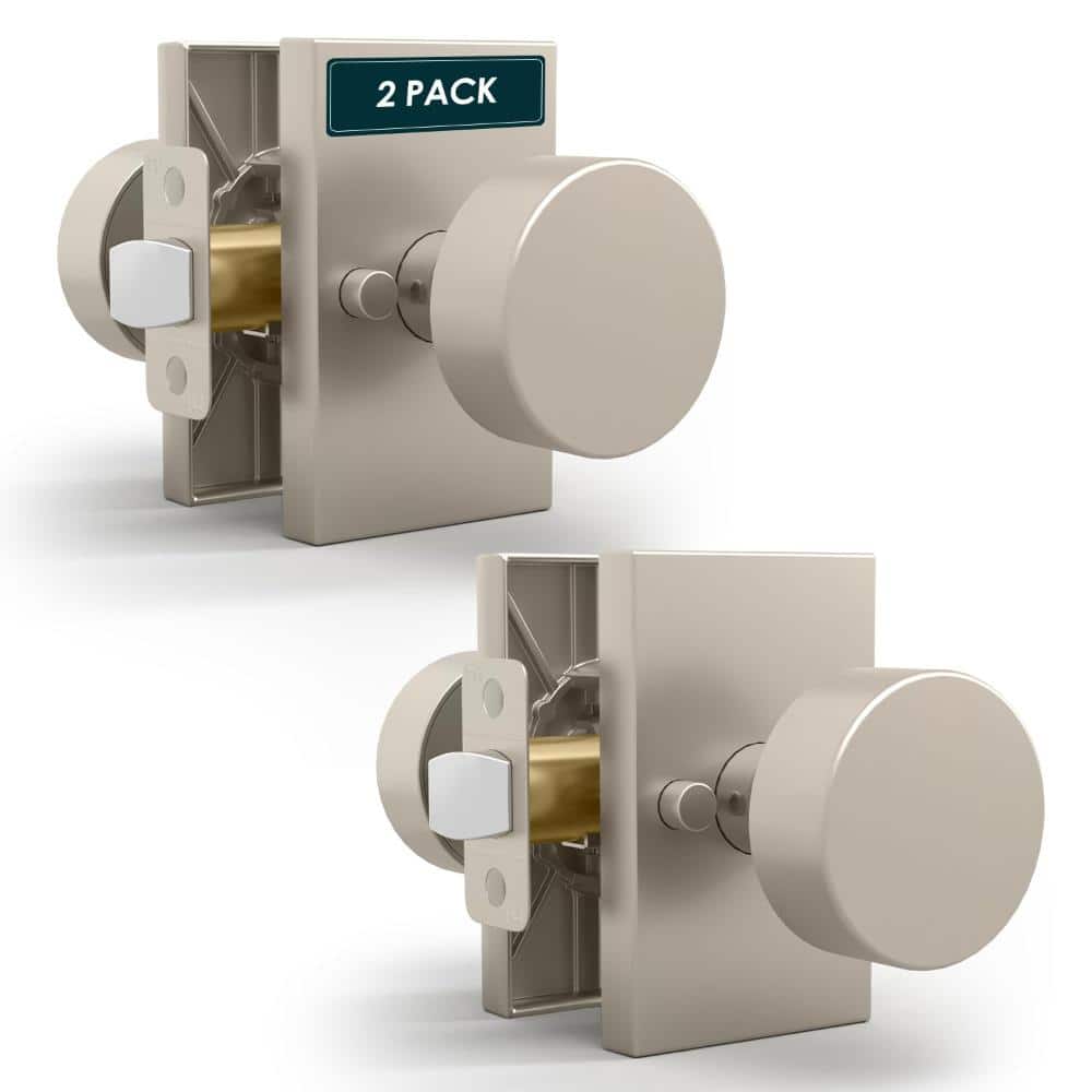 Mega Handles Laura Entry Door Handles - 2 Pack Reversible Satin Nickel Door Handle - Satin Nickel