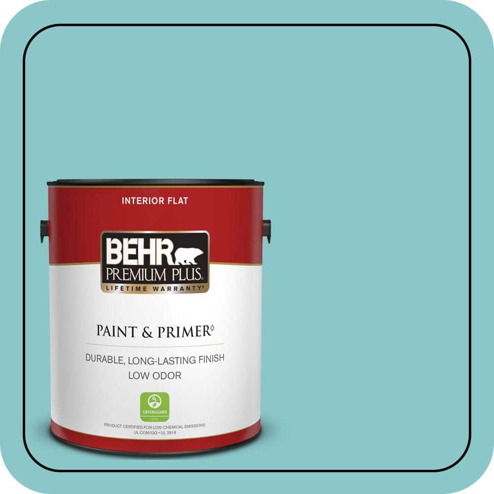BEHR PREMIUM PLUS 1 gal. #510D-4 Embellished Blue Flat Low Odor Interior Paint & Primer