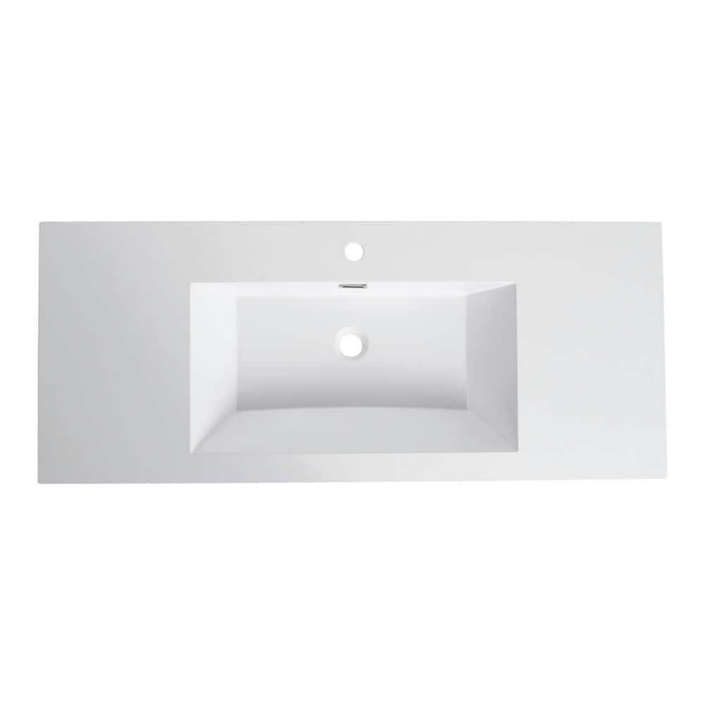 Buruis 47.2 in. Undermount Rectangular Bathroom Sink with Overflow Drain in White Ceramic, No Pop-up Drain (1)