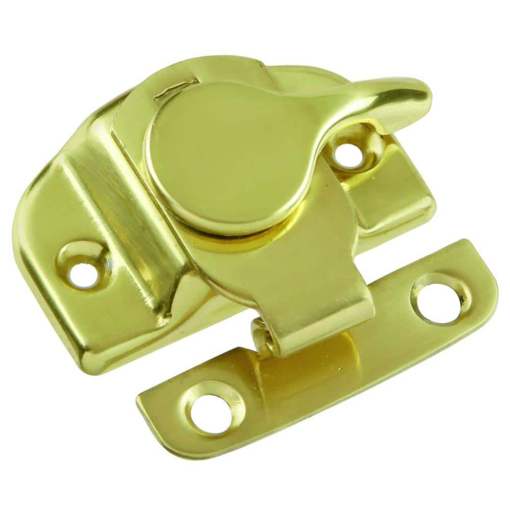 First Watch Security Polished Solid Brass Cam Action Clamp-Tight Window Sash Lock (1)