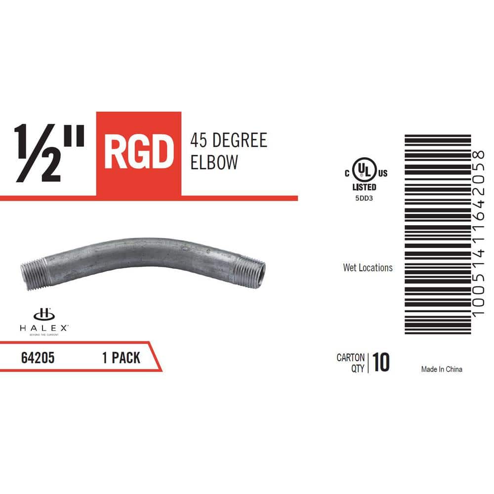 Halex 1/2 in. 45° Rigid Steel Conduit Elbow (3)