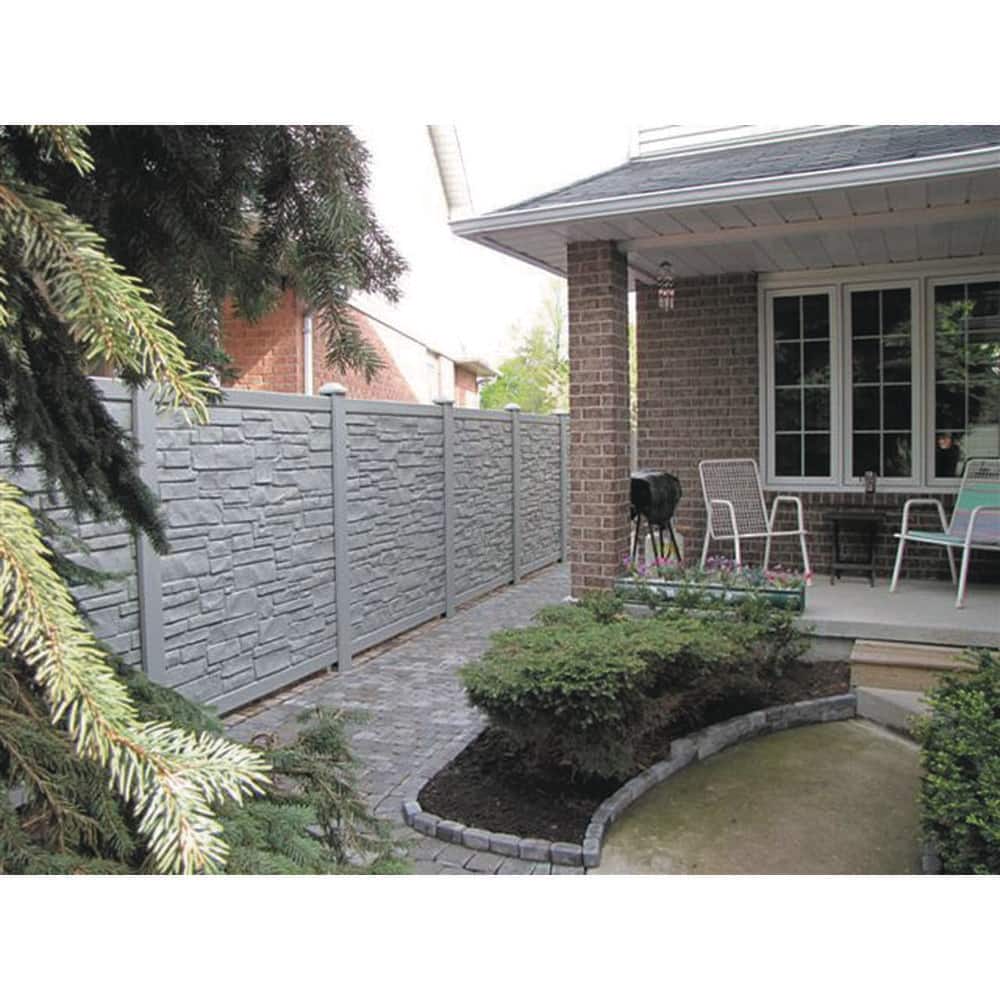 SimTek Ecostone 4 ft. x 6 ft. Gray Composite Privacy Fence Gate (2)