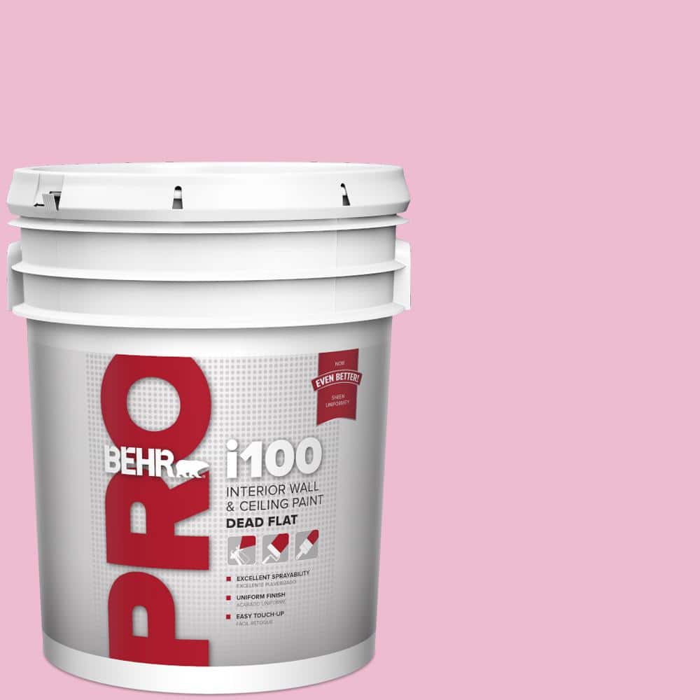 BEHR PRO 5 gal. #P130-2A Dainty Pink Dead Flat Interior Paint