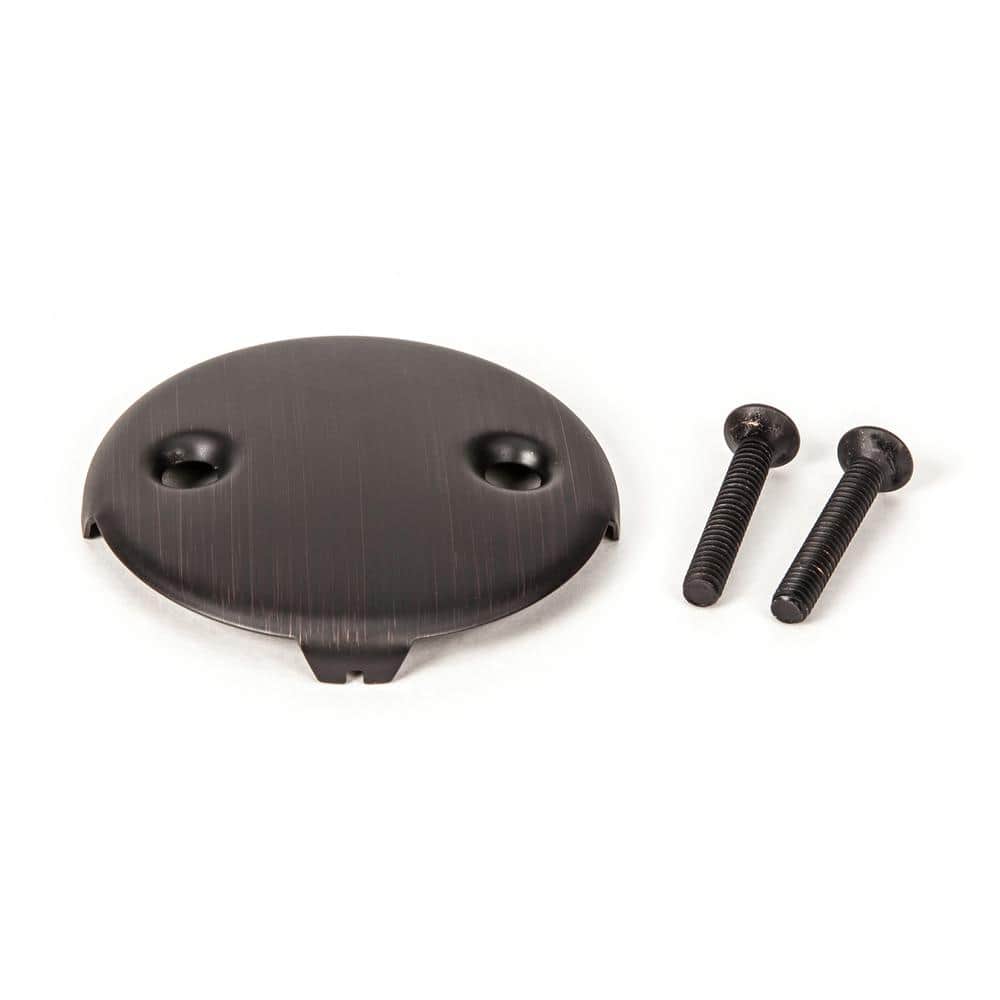 PF WaterWorks Universal Bath Tub/Bathtub Drain Double/Two (2) Hole Overflow Face Plate with Matching Screw in Oil Rubbed Bronze