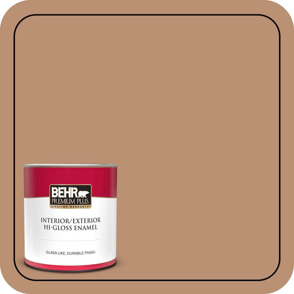 BEHR PREMIUM PLUS 1 qt. #S230-5 Sugar Maple Hi-Gloss Enamel Interior/Exterior Paint & Primer (1)