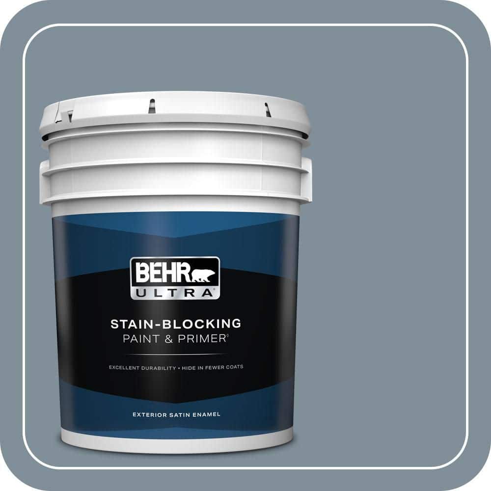 BEHR ULTRA 5 gal. #MQ5-20 Cold Steel Satin Enamel Exterior Paint & Primer