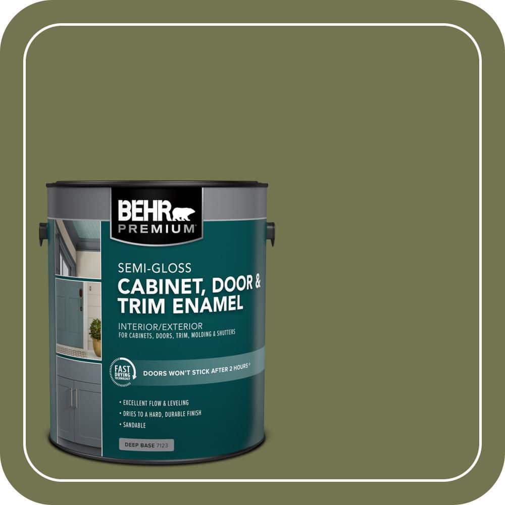 BEHR PREMIUM 1 gal. #S360-6 Secret Meadow Semi-Gloss Enamel Interior/Exterior Cabinet, Door & Trim Paint