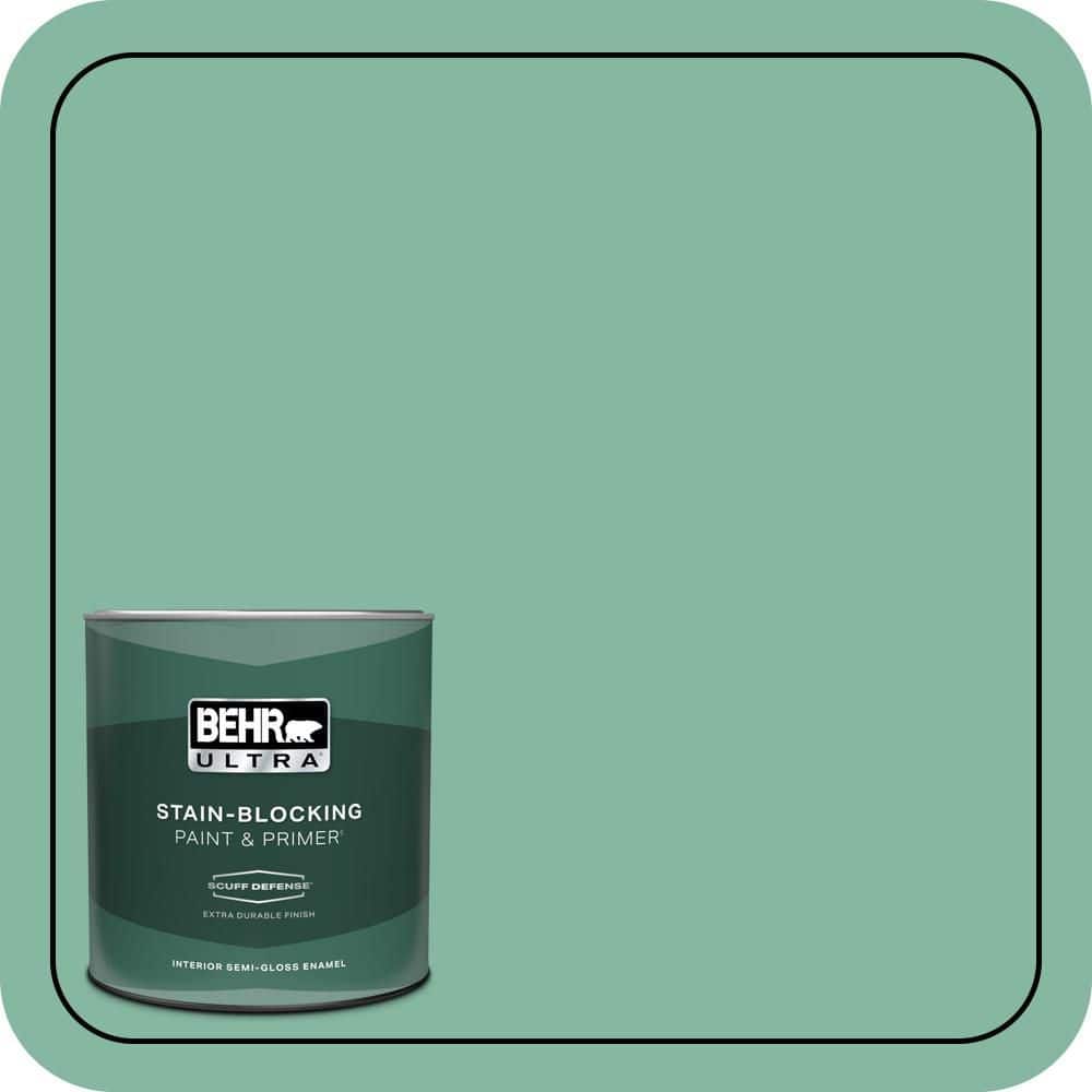 BEHR ULTRA 1 qt. #480D-4 Indian Ocean Extra Durable Semi-Gloss Enamel Interior Paint & Primer