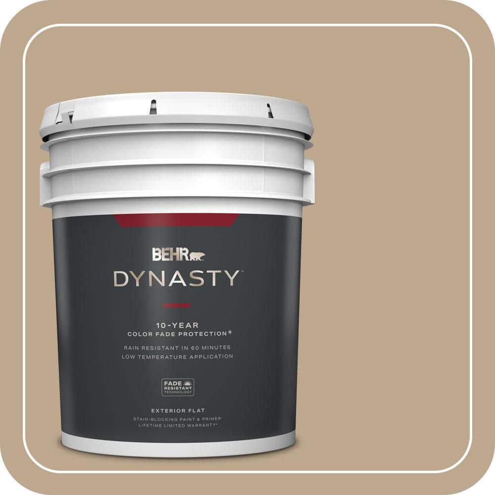 BEHR DYNASTY 5 gal. #MQ2-25 British Khaki Flat Exterior Stain-Blocking Paint & Primer