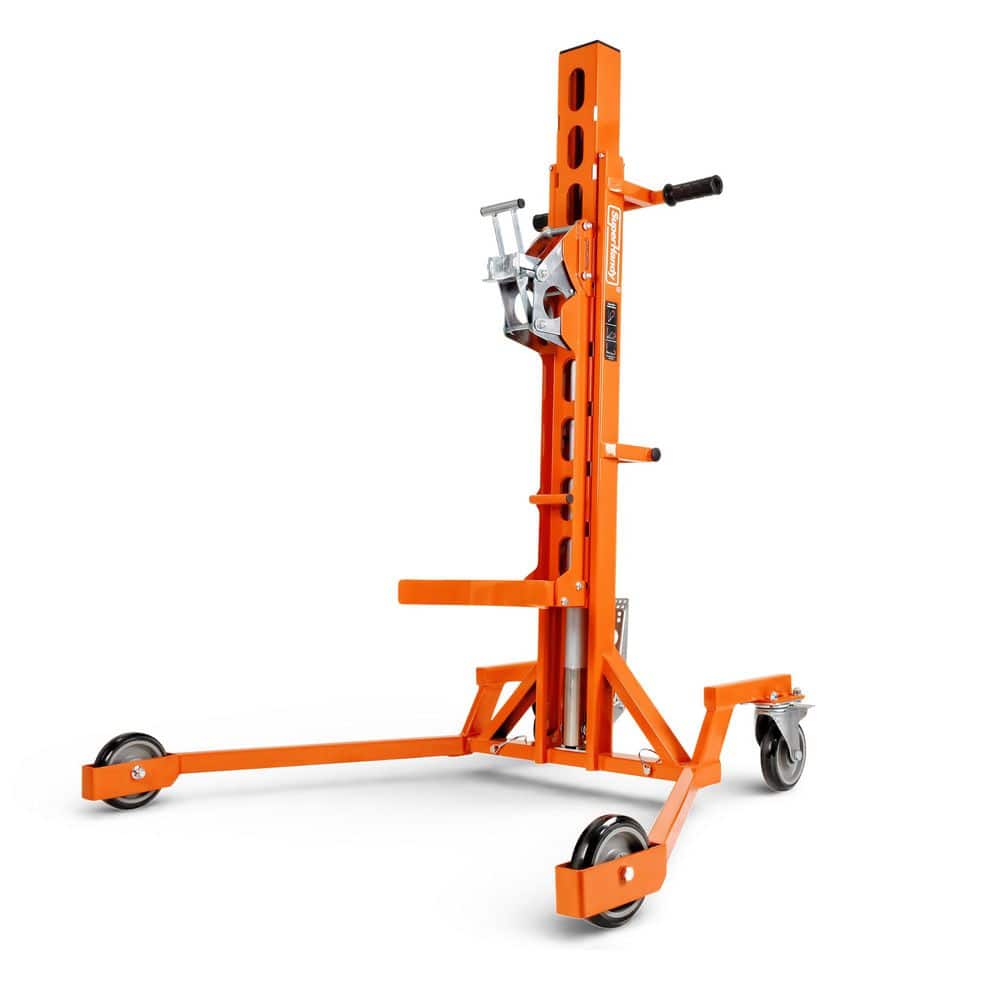 SUPERHANDY 550 lbs. Capacity Hydraulic Drum Lift for 55 Gal. Drums-Heavy-Duty Barrel Lifter, with PU Wheels