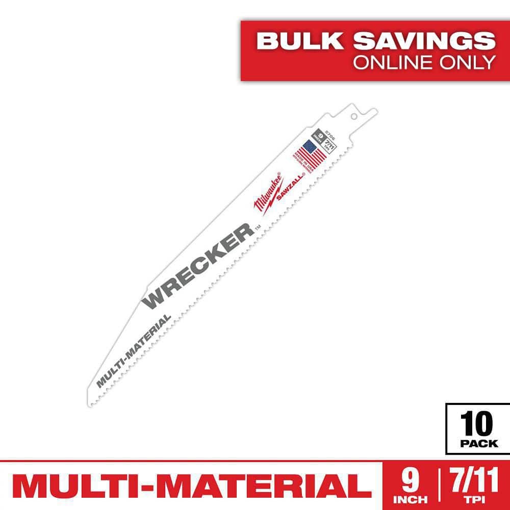 Milwaukee 7/11 TPI WRECKER Demolition Multi-Material Cutting SAWZALL Reciprocating Saw Blades (1)