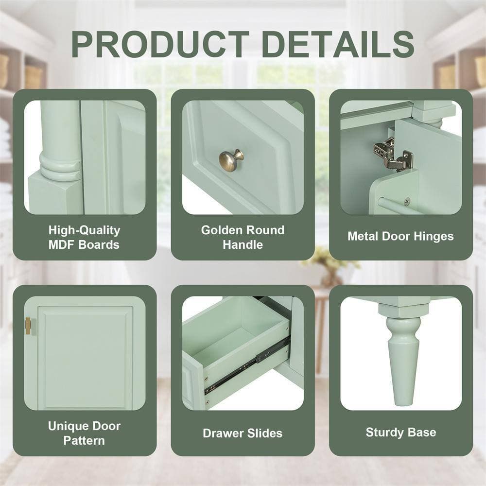 Zeus & Ruta 30 in. Bath Vanity Cabinet without Top in Green Assembled with Solid Rubberwood Frame (2)