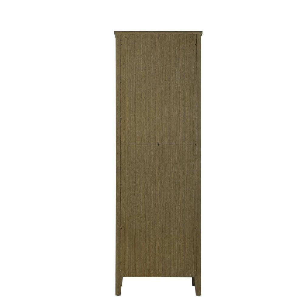 TIMELESS HOME 24 in. W x 18 in. D x 72 in. H Chestnut Brown Freestanding Linen Cabinet (3)