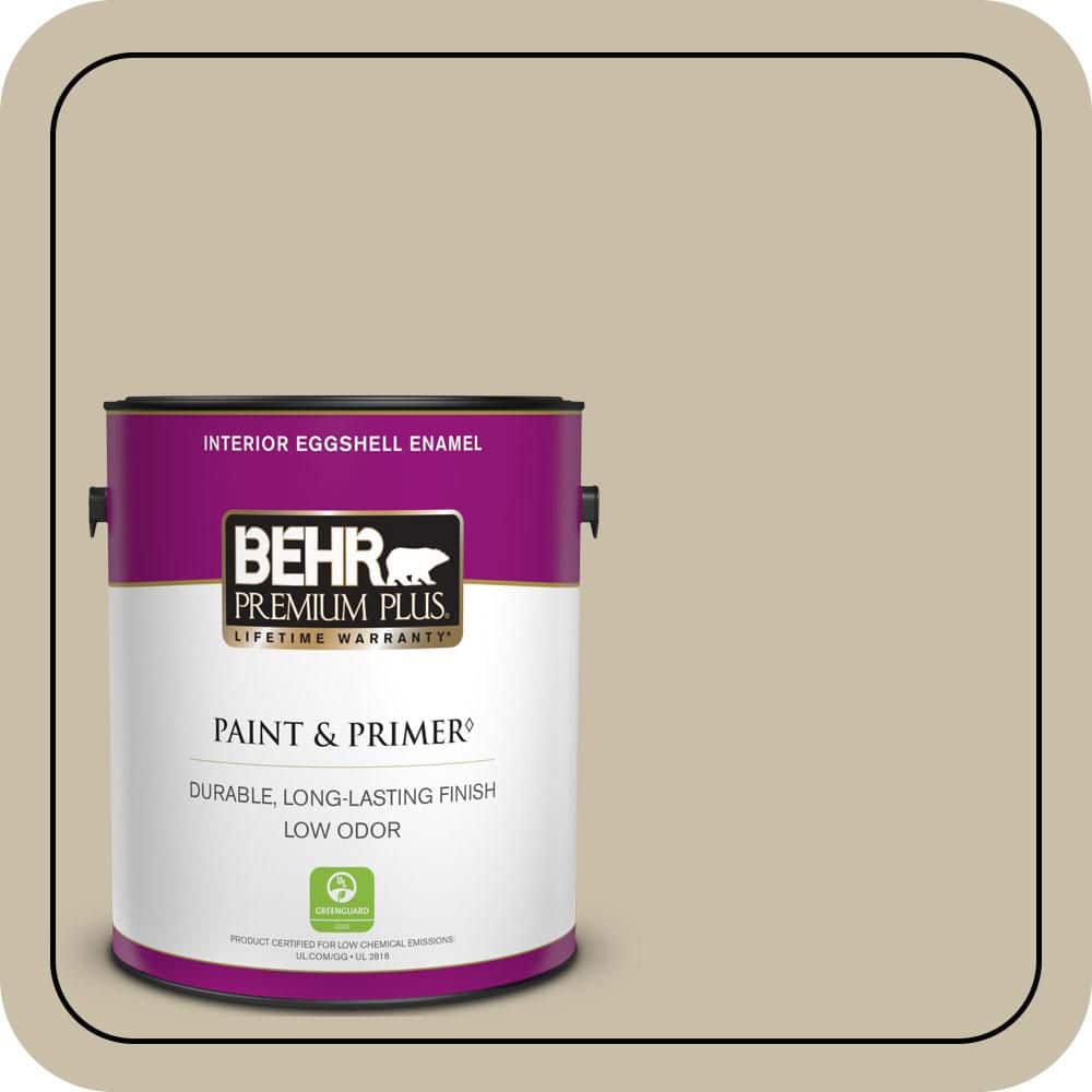BEHR PREMIUM PLUS 1 gal. #PWL-91 Pale Bamboo Eggshell Enamel Low Odor Interior Paint & Primer