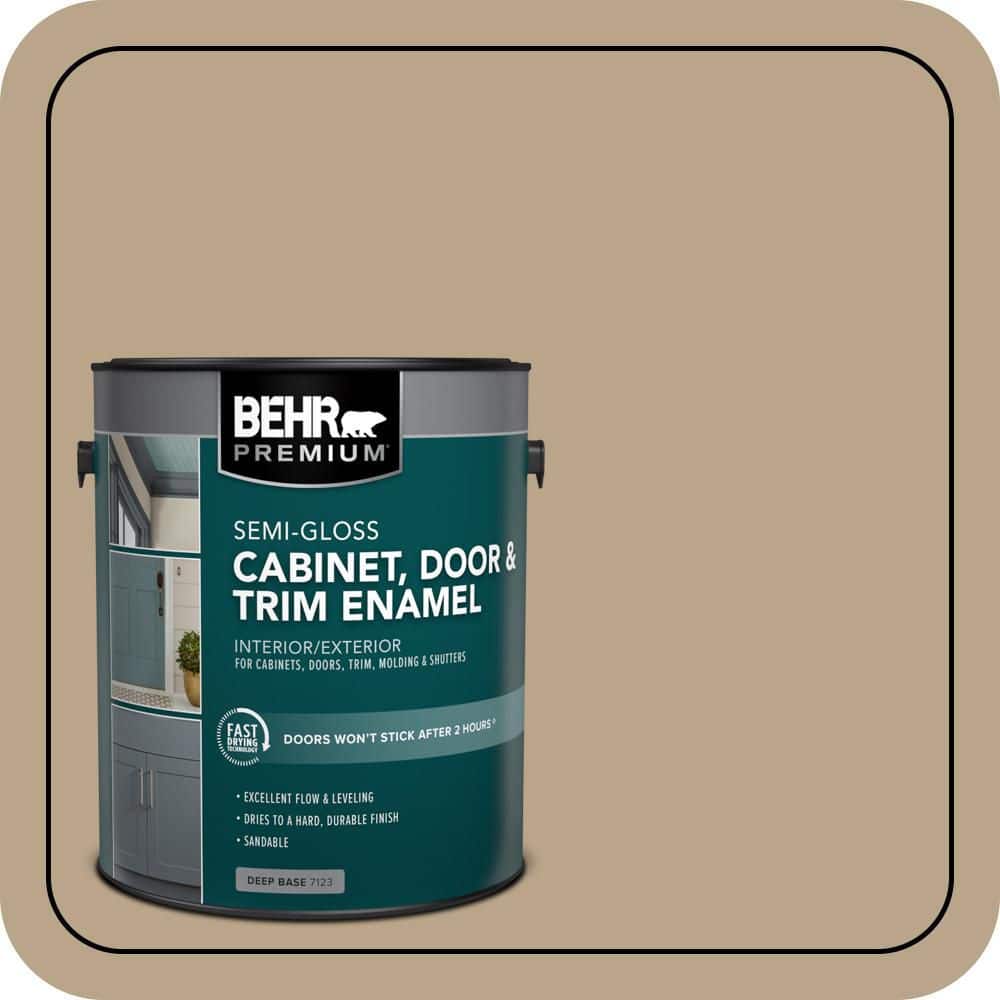 BEHR PREMIUM 1 gal. #710D-4 Harvest Brown Semi-Gloss Enamel Interior/Exterior Cabinet, Door & Trim Paint (1)