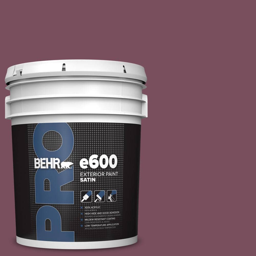 BEHR PRO 5 gal. #100D-7 Maroon Satin Exterior Paint