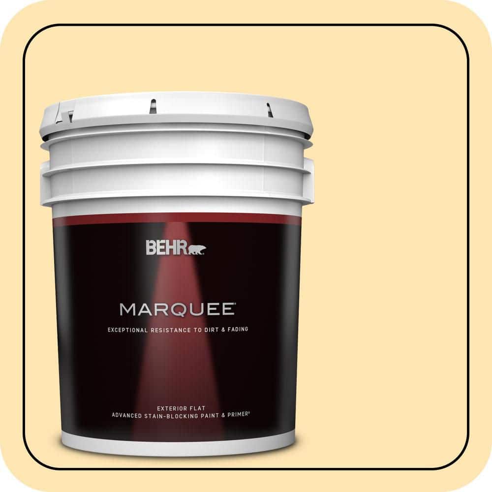 BEHR MARQUEE 5 gal. #P260-3 Vanilla Ice Cream Flat Exterior Paint & Primer